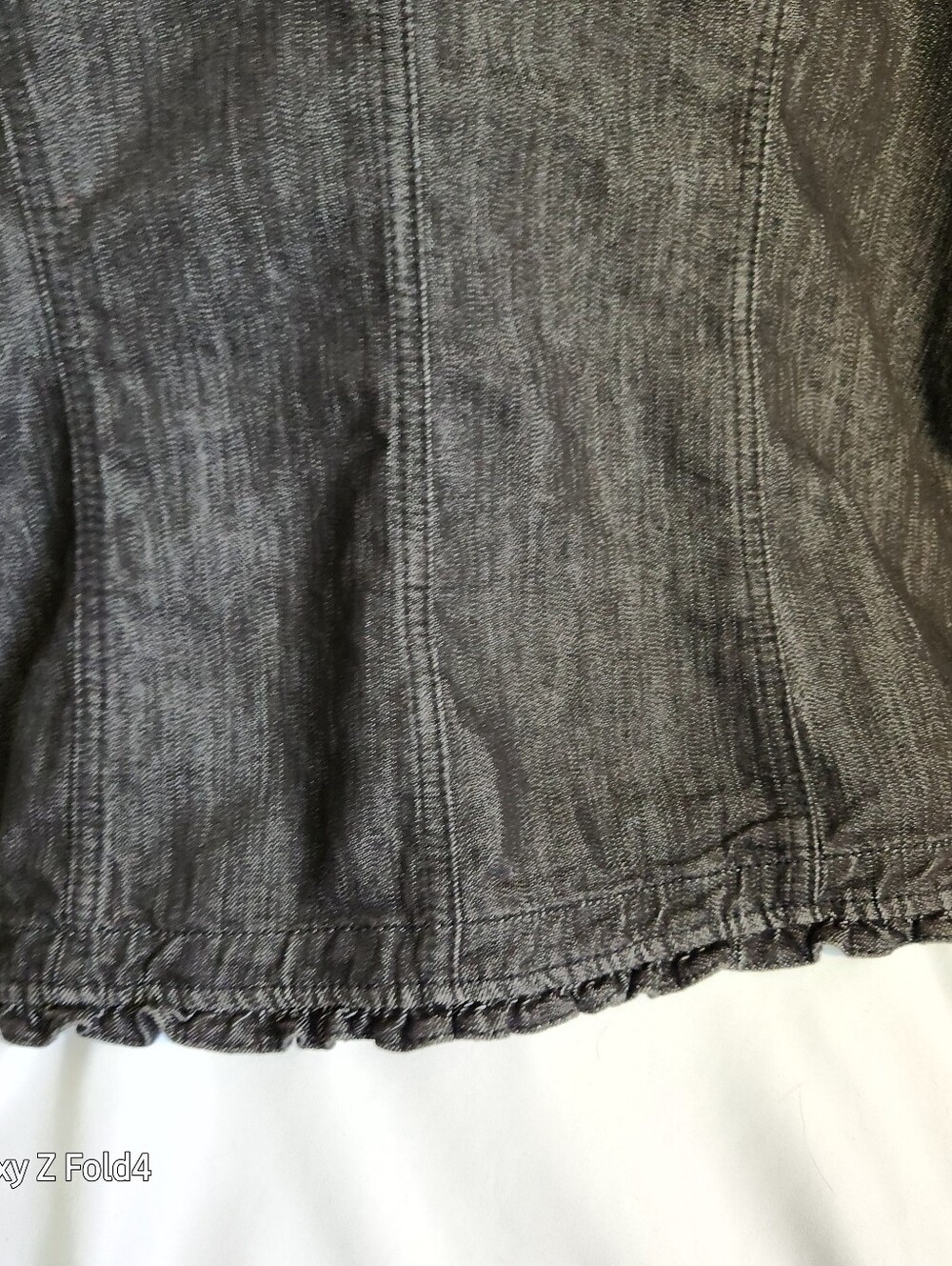 CJ Banks Metallic Black Ruffle-Trim Jacket - Picture 4 of 9